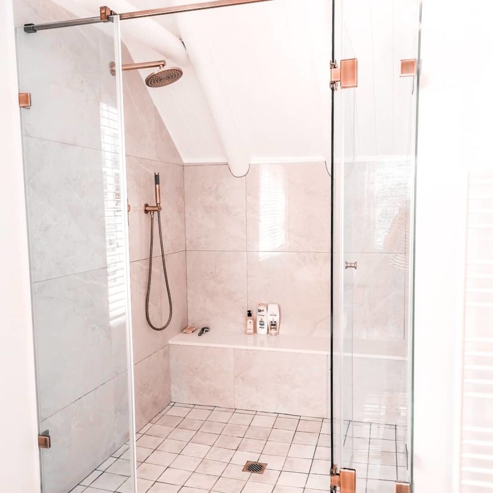 white Volokas Marble in shower