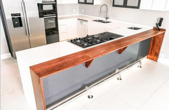 Kitchen Peninsula with Waterfall Edge
